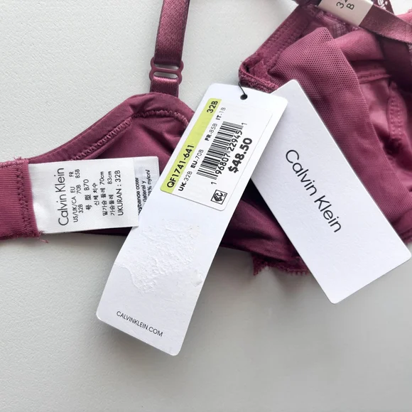 Calvin Klein Women's Size 32B Seductive Comfort With Lace Full Coverage Bra NWT - Picture 6 of 7
